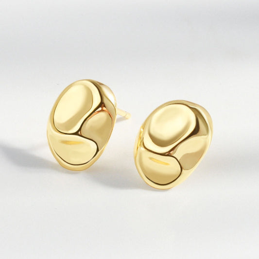 Nuriez - Gold Plated Twisted Knot Stud Earrings For Women